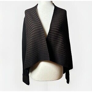 Womens S Knit Open Front Cardigan Sweater Wool Blend made in Italy